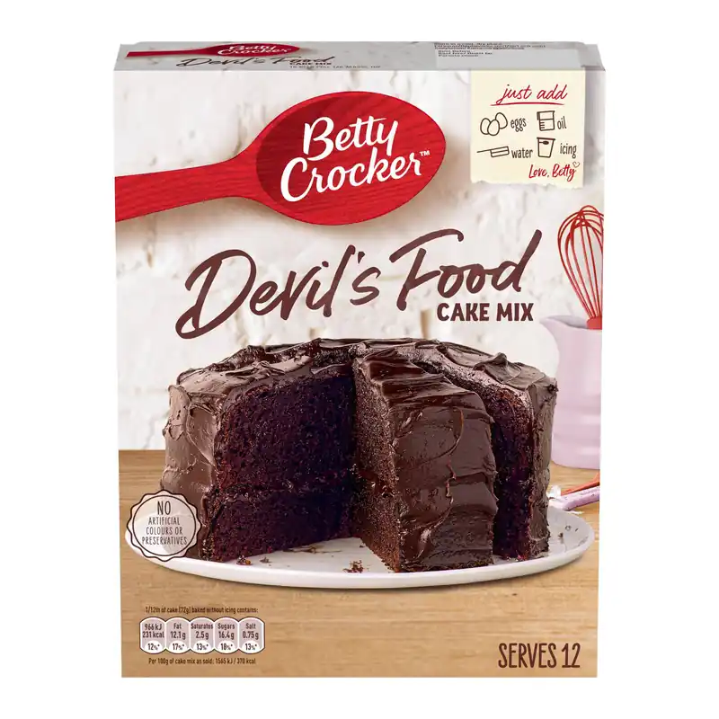 Betty Crocker Devil's Food Chocolate Cake Mix 425g Instant Buy