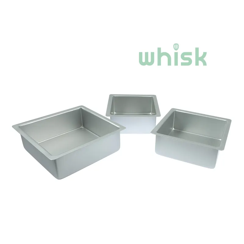 Whisk Square Aluminium Cake Tin Set 3 Pack Crafted