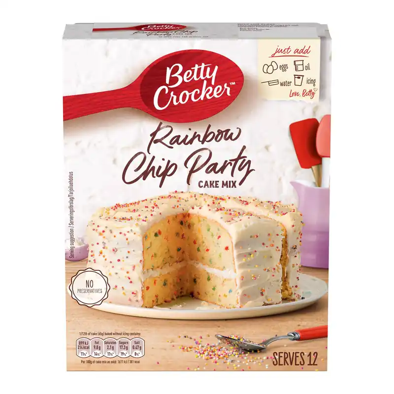 Betty Crocker Rainbow Chip Party Cake Mix 425g Premium