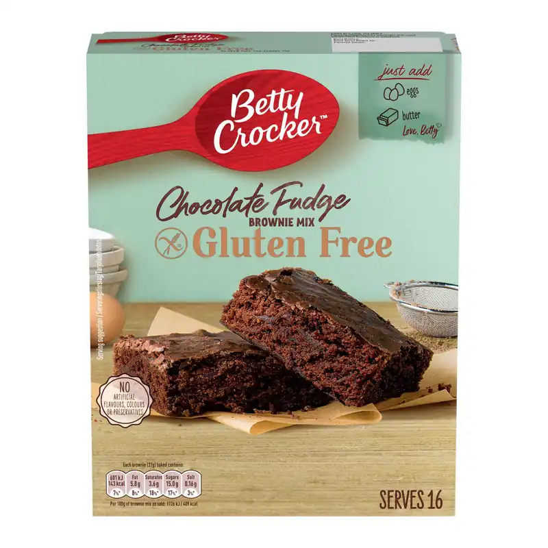 Betty Crocker Chocolate Fudge Gluten Free Brownie Mix 415g Express Delivery