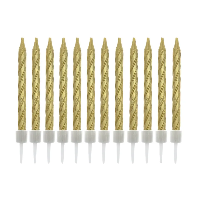 Popular Metallic Gold Candles 12 Pack