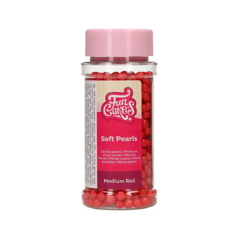 FunCakes Red Soft Pearls 4mm 60g Markdown