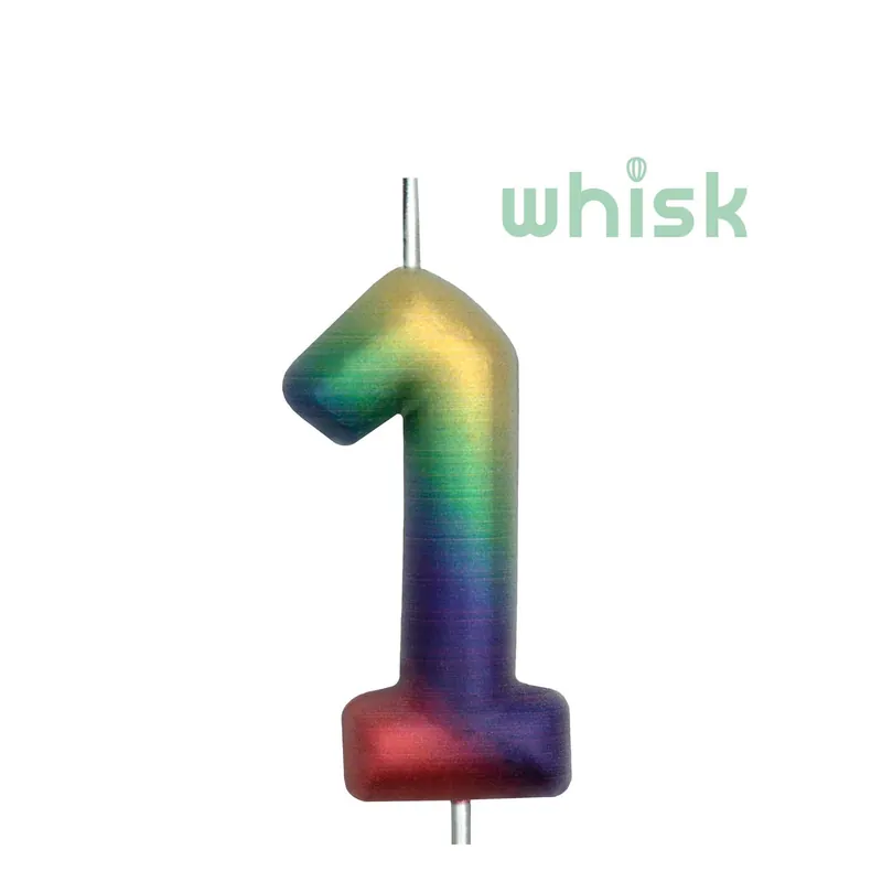 Free Shipping Whisk Metallic Rainbow Number 1 Candle