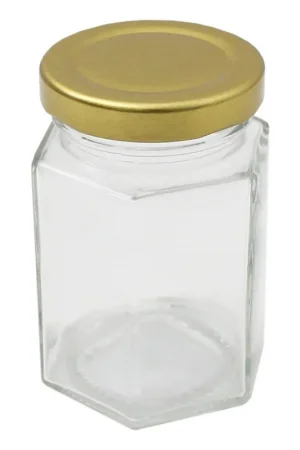 Clear Hexagonal Glass Jar 110ml Super Sale
