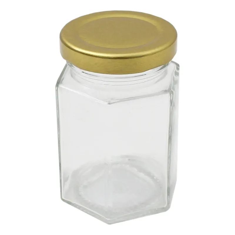 Clear Hexagonal Glass Jar 110ml Super Sale
