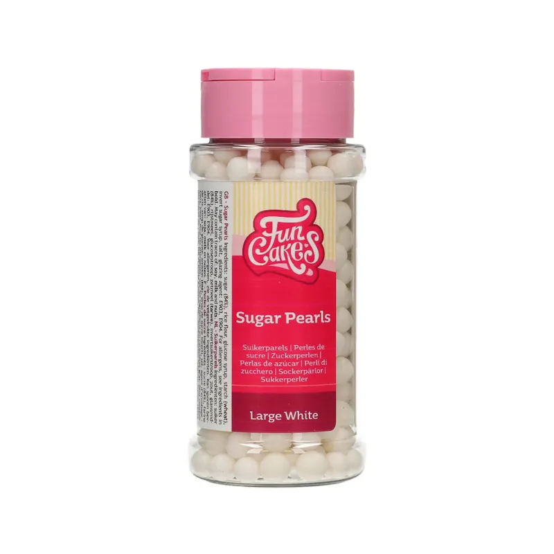 FunCakes White Sugar Pearls 7mm 70g Certified
