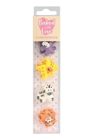 Baked With Love Baby Jungle Sugar Toppers 12 Pack High Quality
