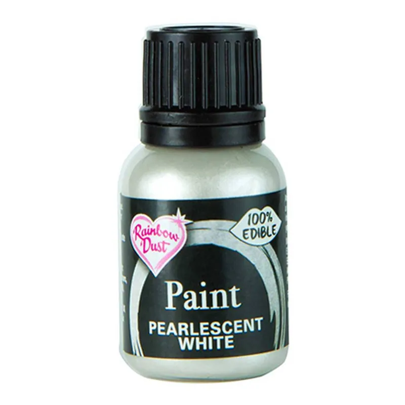 Fan Favorite Rainbow Dust Pearlescent White Food Paint 25ml