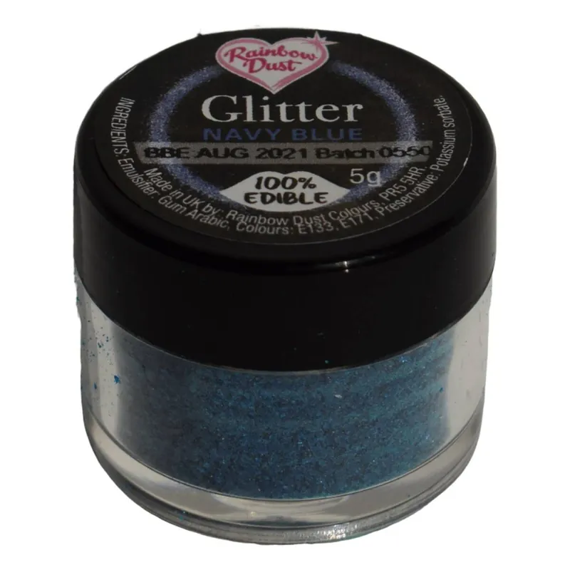 Handmade Rainbow Dust Navy Blue Edible Glitter 5g