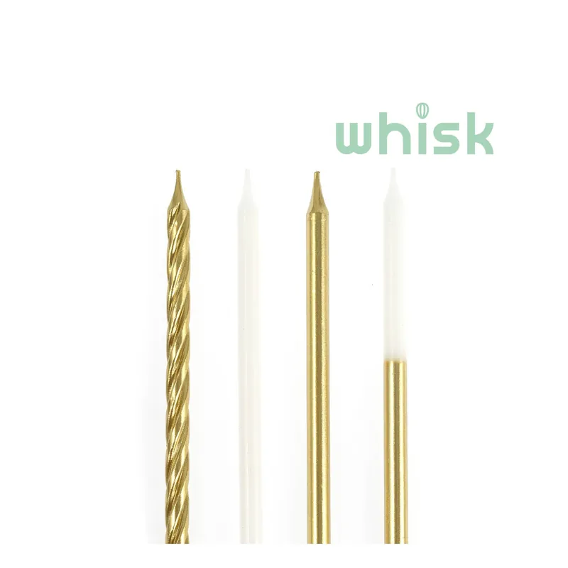 Handmade Whisk Gold Metallic Candles 24 Pack