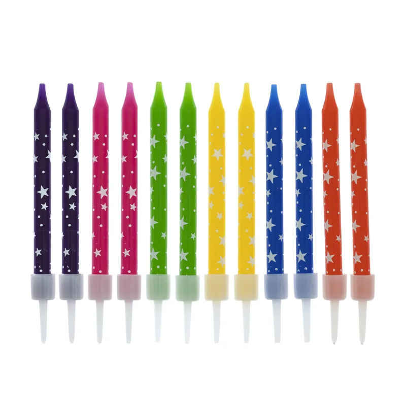 Buy Online Rainbow Star Candles 12 Pack