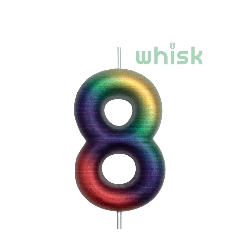 Express Delivery Whisk Metallic Rainbow Number 8 Candle