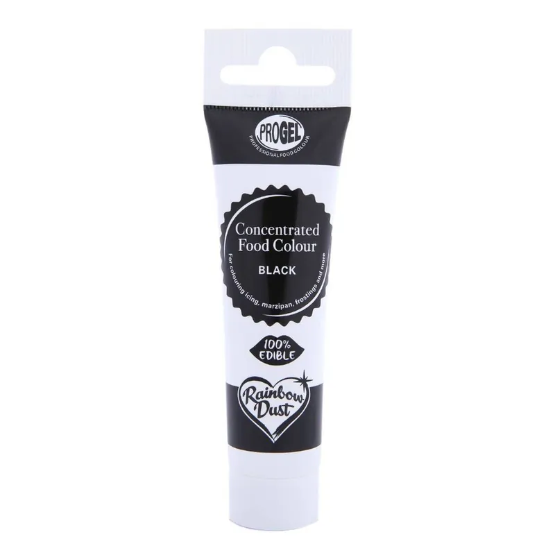 Brand New Rainbow Dust Black ProGel Food Colouring 25g