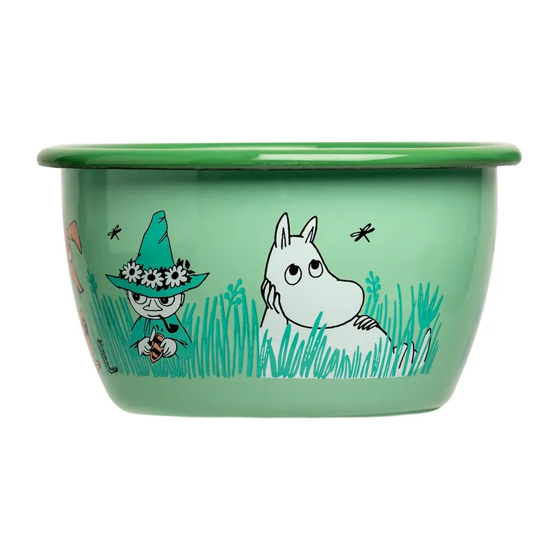 Moomin enamel bowl Boys 30 cl, Green Shop Now