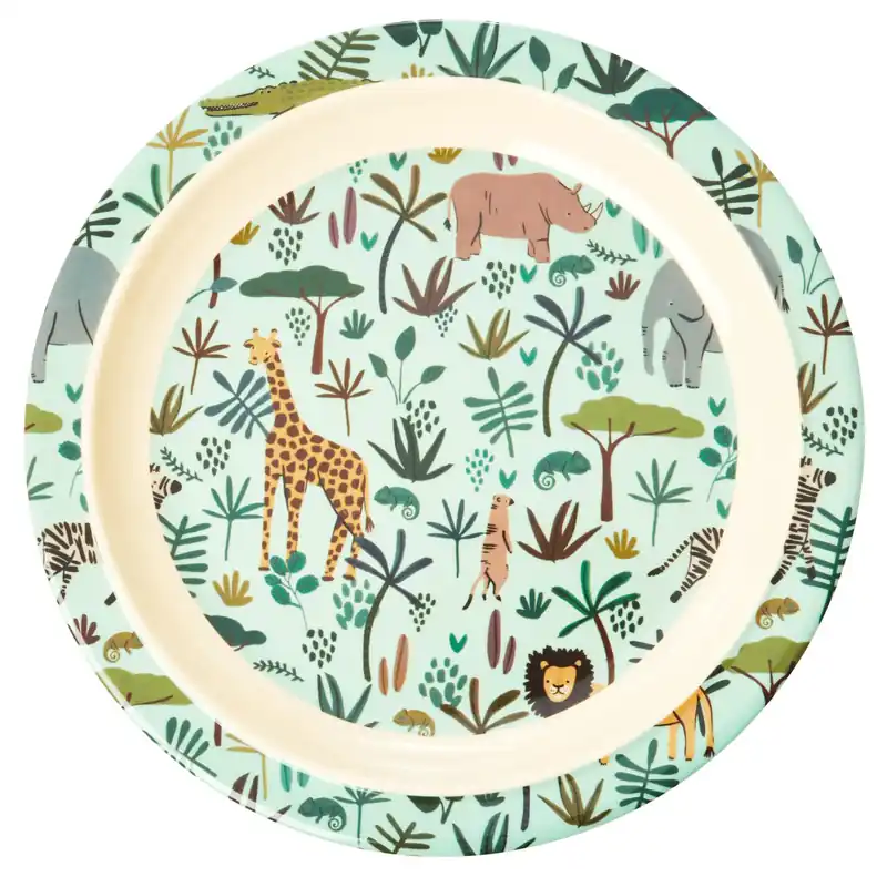 Rice children's plate Jungle animals, coral-multi Factory Price