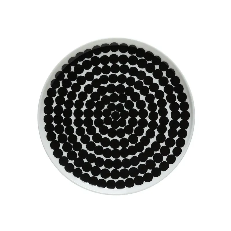 Exclusive Räsymatto plate Ø 20 cm, black-white