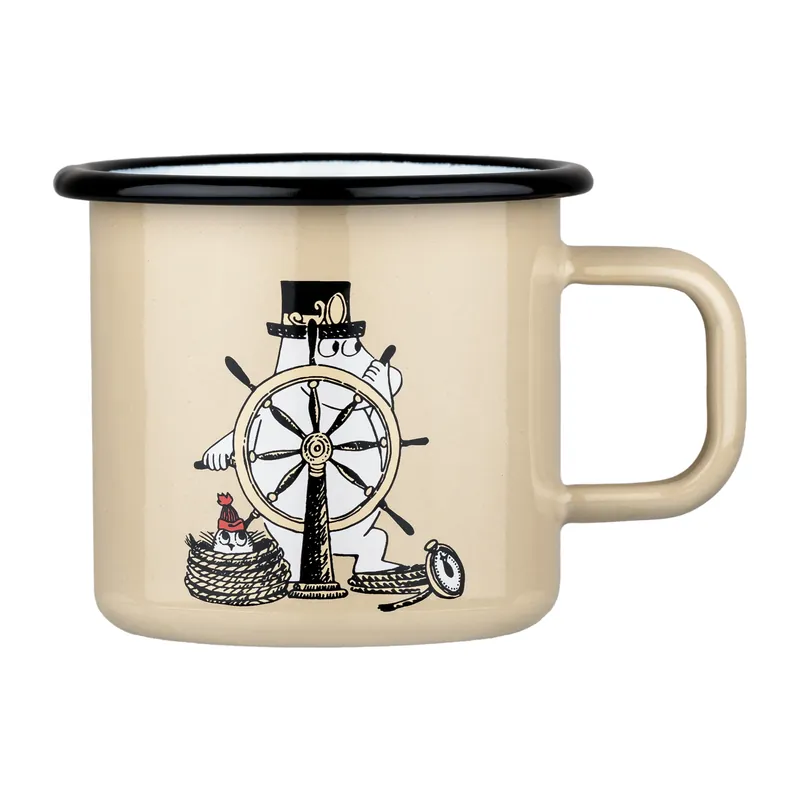 Hot Deal Moomin enamel mug The adventurer 37 cl, Beige