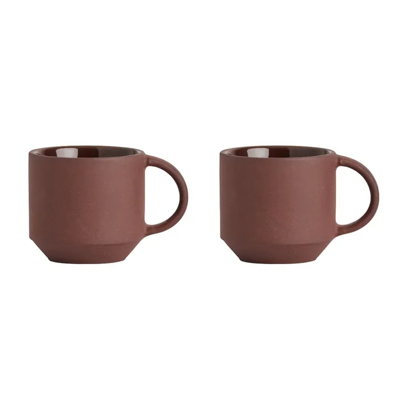 Yuka espresso cup 2-pack, Dark (brown) Handmade