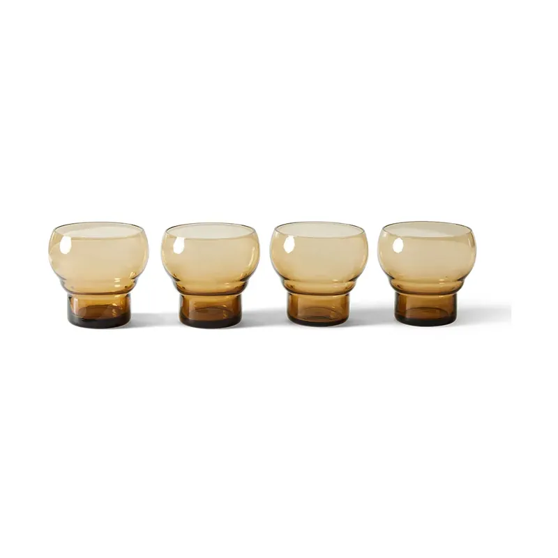 70's Bulb glass 27 cl 4-pack, Amber Direct From Factory