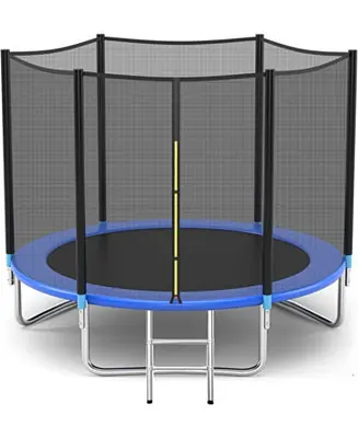 10ft Round Backyard Trampoline With Safety Enclosure One Day Deal