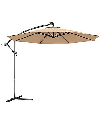 10 Feet Offset Hanging Umbrella with Base and Infinite Tilt Deal
