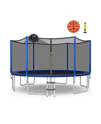 12 Feet Outdoor Recreational Trampoline with Enclosure Net Limited Edition