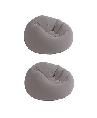 While Supplies Last Inflatable Contoured Corduroy Beanless Bag Lounge Chair, Gray (2 Pack)