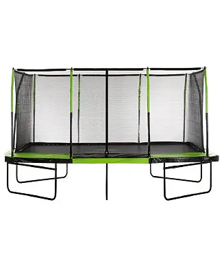 - Mega 10' X 17' Gymnastics Style, Rectangular Trampoline Set with Premium Top-Ring Enclosure System - Green/Black Weekend Sale
