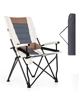 Worldwide Shipping Camping Folding Chair w/ Cup Holder 330 LBS Load Capacity for Picnic Camping