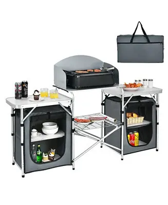 Folding Camping Table with Storage Organizer Seasonal Sale