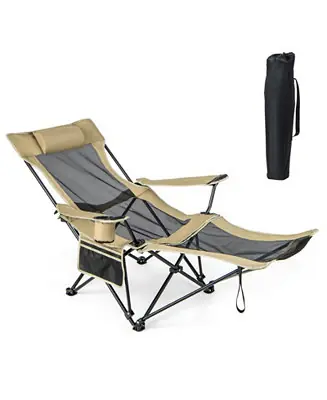 Camping Lounge Chair with Detachable Footrest Adjustable Backrest Best Choice