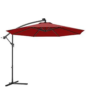 10 Feet Offset Hanging Umbrella with Base and Infinite Tilt Get Yours