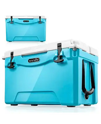 50-Quart Portable Cooler Box, Holds Up to 63 Cans Premium