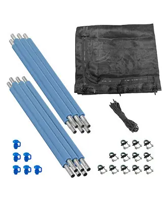 14 FT Trampoline Safety Enclosure Set includingNet, 6 Poles(with 6 pole caps)Trampoline Pole Foam Sleeves, Installs Inside the Frame Popular