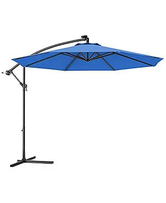Warranty Included 10 Feet Offset Hanging Umbrella with Base and Infinite Tilt
