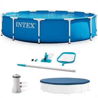 12' x 30" Metal Frame Above Ground Pool, Filter, Cover, & Maintenance Kit Limited Edition