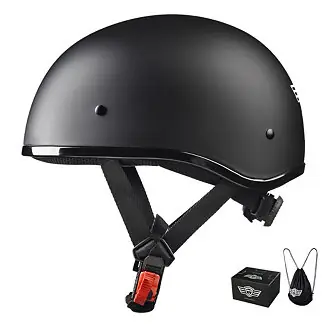Genuine German Style Half Face Motorcycle Helmet DOT Bike Chopper Cruiser Scooter