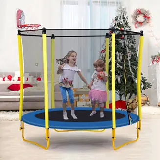 Hot Picks Streamdale Mini Toddler Trampoline with Enclosure and Basketball Hoop