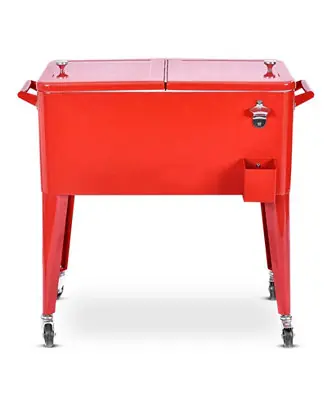 Red Portable Outdoor Patio Cooler Cart Place Order