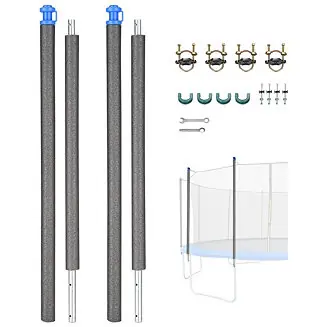 Original Universal Trampoline Replacement Enclosure Poles Accessories with Clamp and Hardware 2 Packs Fits Straight Pole Trampoline