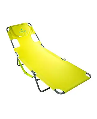 Time-Limited Chaise Lounge, Facedown Beach Camping Pool Tanning Chair, Lime Green