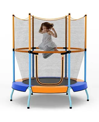 Express Delivery 48" Toddler Trampoline for Kids with Safety Enclosure Net Heavy-duty Frame