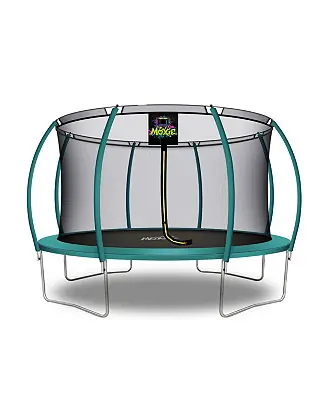 Pumpkin-Shaped Outdoor Trampoline Set with Premium Top-Ring Frame Safety Enclosure, 14 FT - Dark Green Top Rated