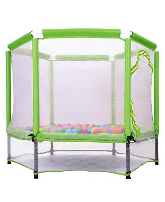 Free Delivery 55" Toddlers Trampoline with Safety Enclosure Net & Balls