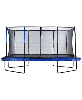 Wholesale 8' X 14' Gymnastics Style, Rectangular Trampoline Set with Premium Top-Ring Enclosure System - Blue/Black