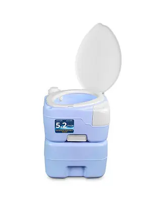 Free Delivery 20-Liter Outdoor Portable Toilet with Extra Large Seat, Moonwhite