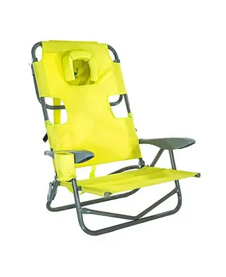 On-Your-Back Outdoor Reclining Beach Lounge Pool Camping Chair, Green Editor’s Pick