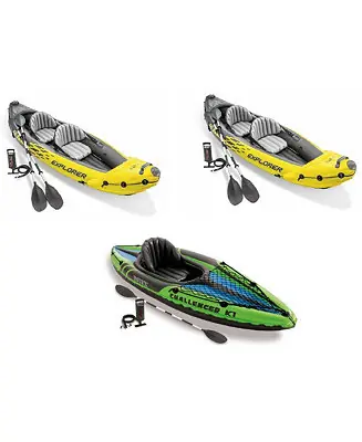 2-Person Inflatable Kayak w/ Oar & Pump 2 pack & 1-Person Inflatable Kayak Handmade