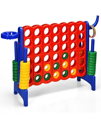 Fresh Stock 4-in-A Row Giant Game Set w/Basketball Hoop for Family