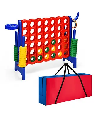 In Demand 2 Pcs Giant 4 in A Row Jumbo 4-to-Score Game Set W/Storage Carrying Bag for Kids Adult